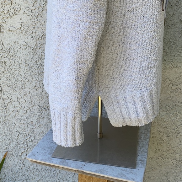 Simply Vera Wang Kohl’s Baby Blue Pastel Sherpa Hoodie Pullover Sweater Vneck - Picture 6 of 10